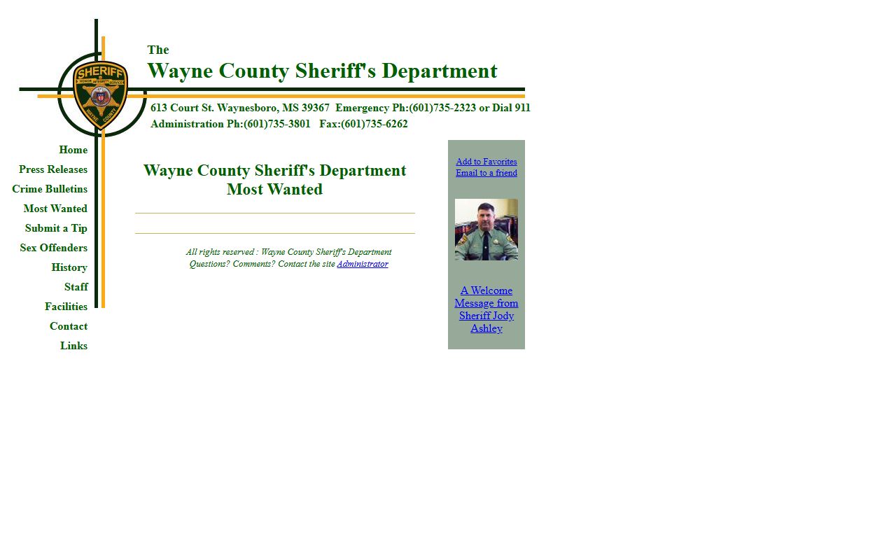 Wayne County sheriff most wanted page and mugshot access limits